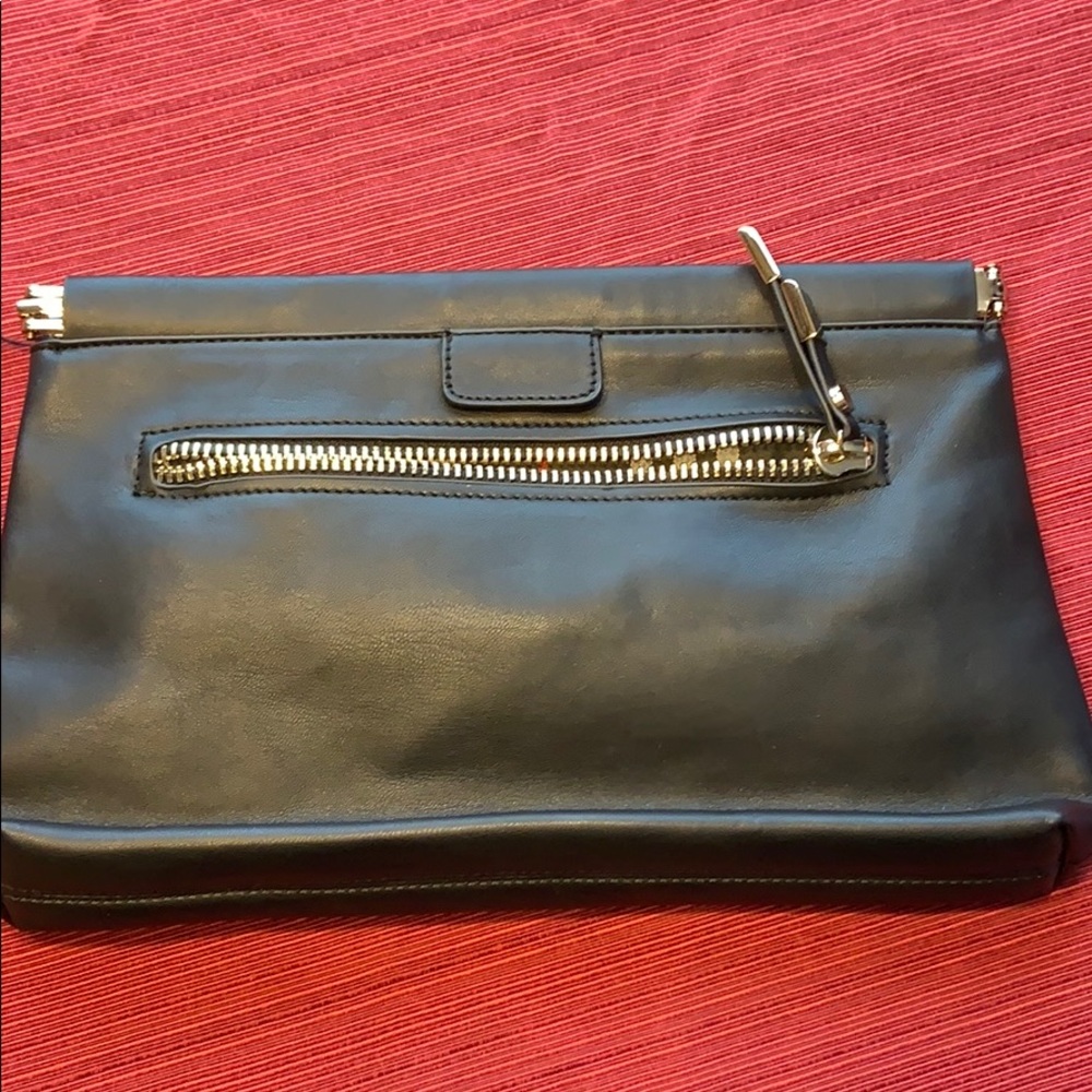 Black shiraleah leather clutch bag